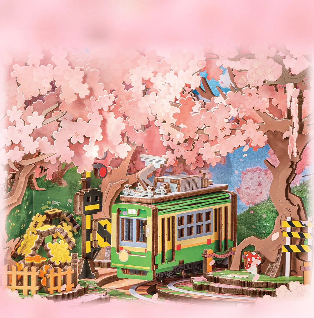Cherry Blossom Train Musical Box 3D Puzzle