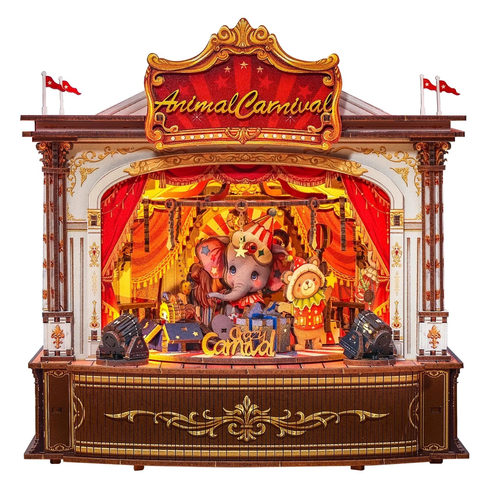 Musical Animal Circus Miniature House DIY