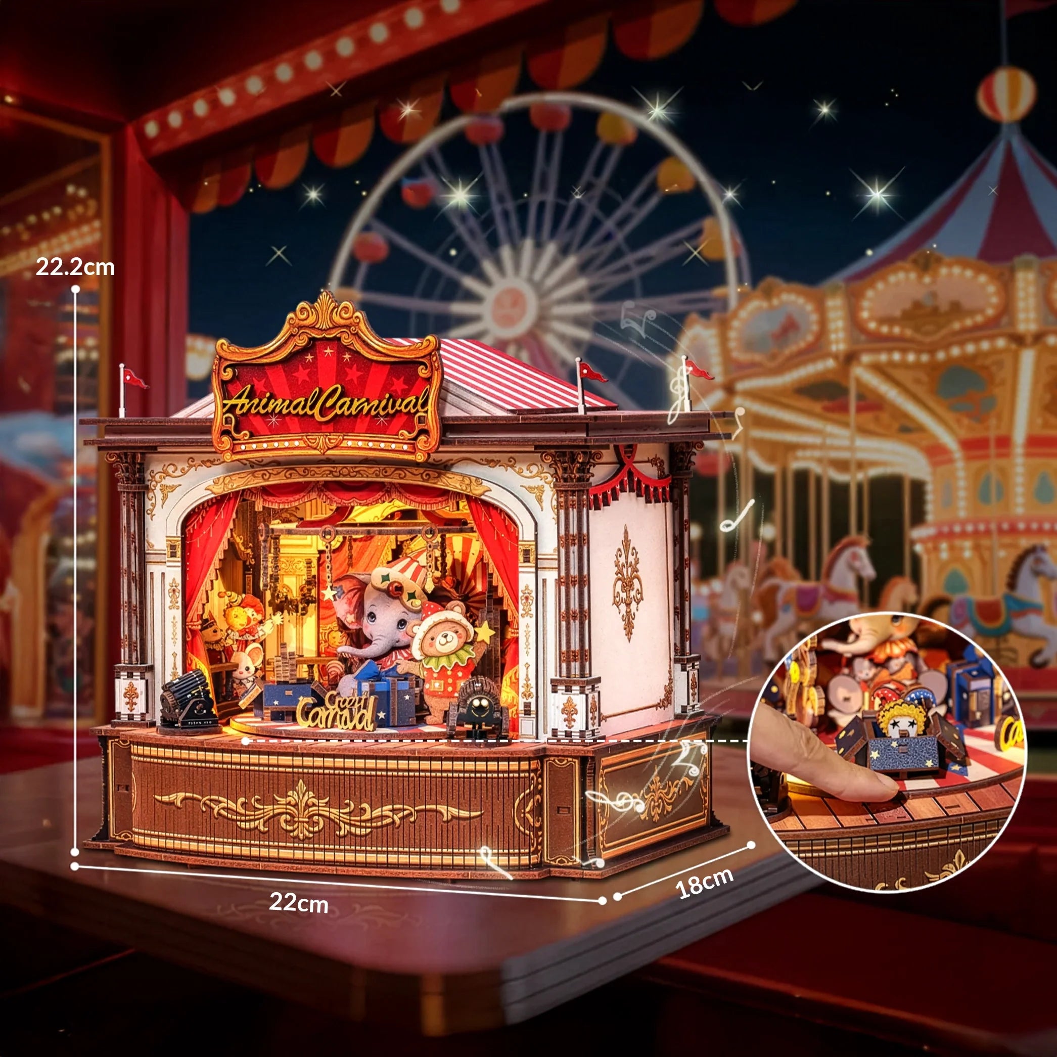 Musical Animal Circus Miniature House DIY