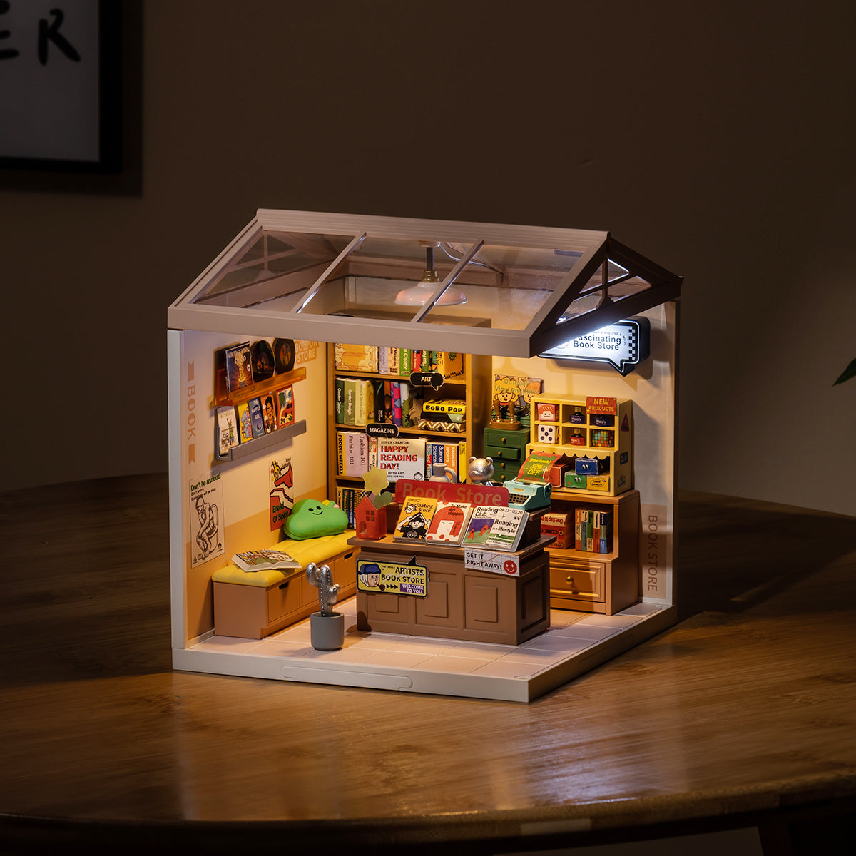 Modern Bookstore Miniature DIY