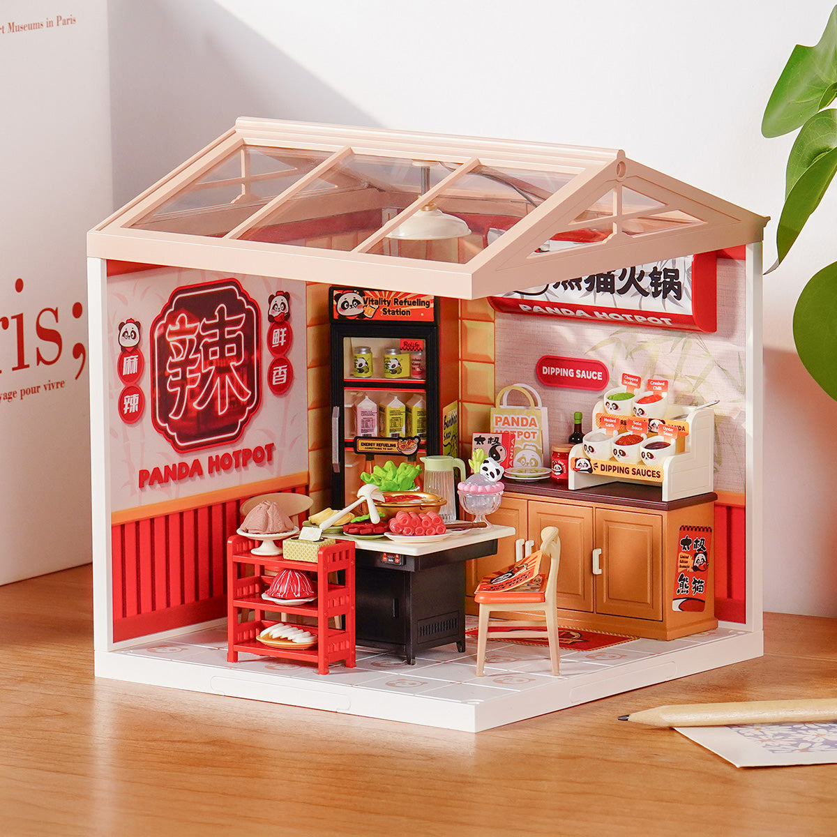 Panda Hot Pot Restaurant Miniature DIY