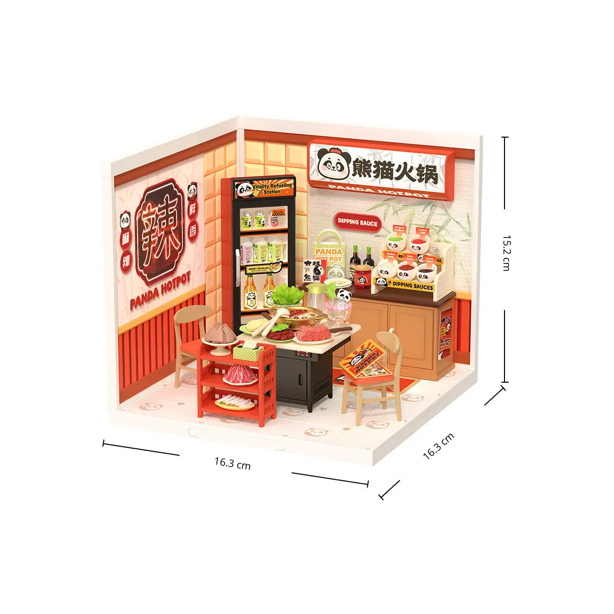 Panda Hot Pot Restaurant Miniature DIY