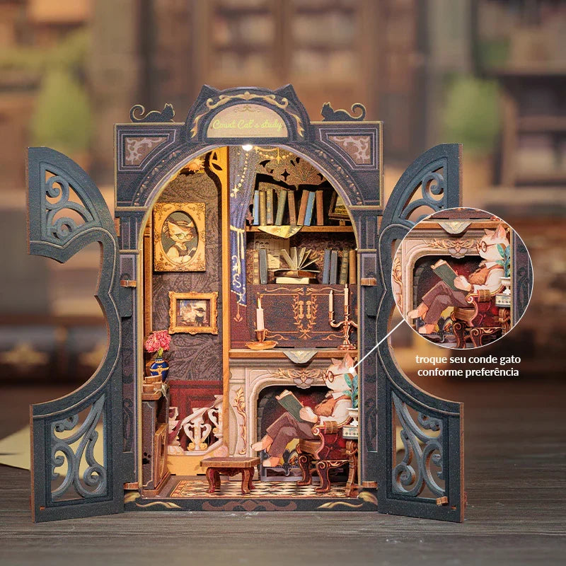 Count Cat's Study Book Nook DIY