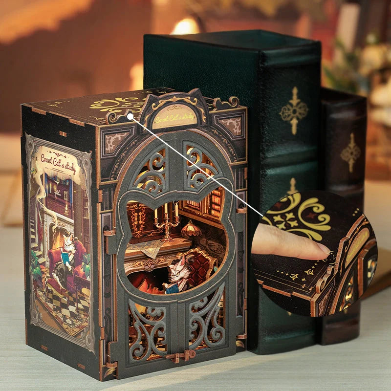 Count Cat's Study Book Nook DIY