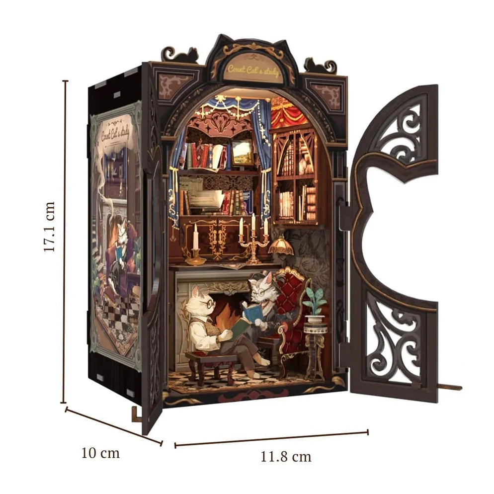 Count Cat's Study Book Nook DIY