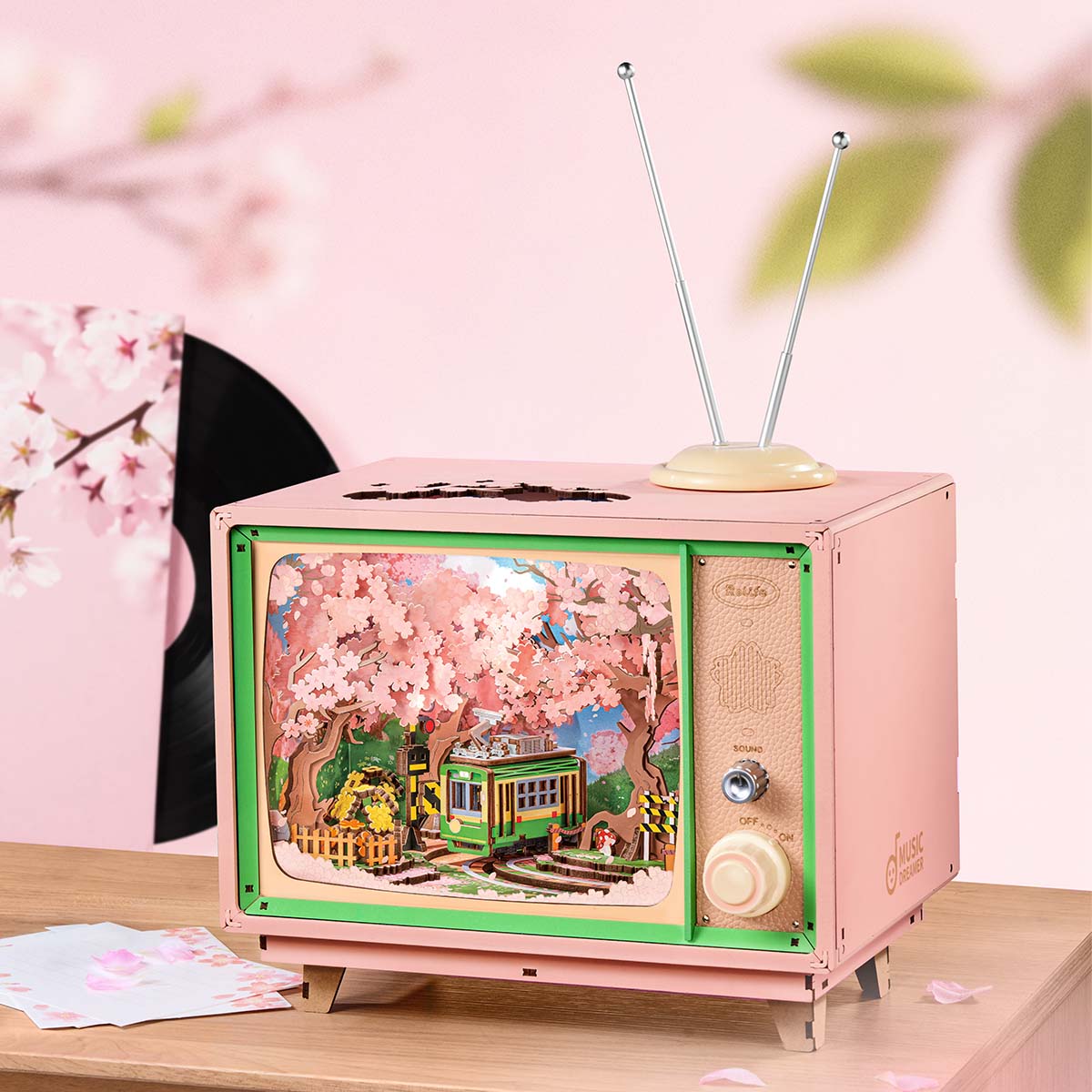 Cherry Blossom Train Musical Box 3D Puzzle