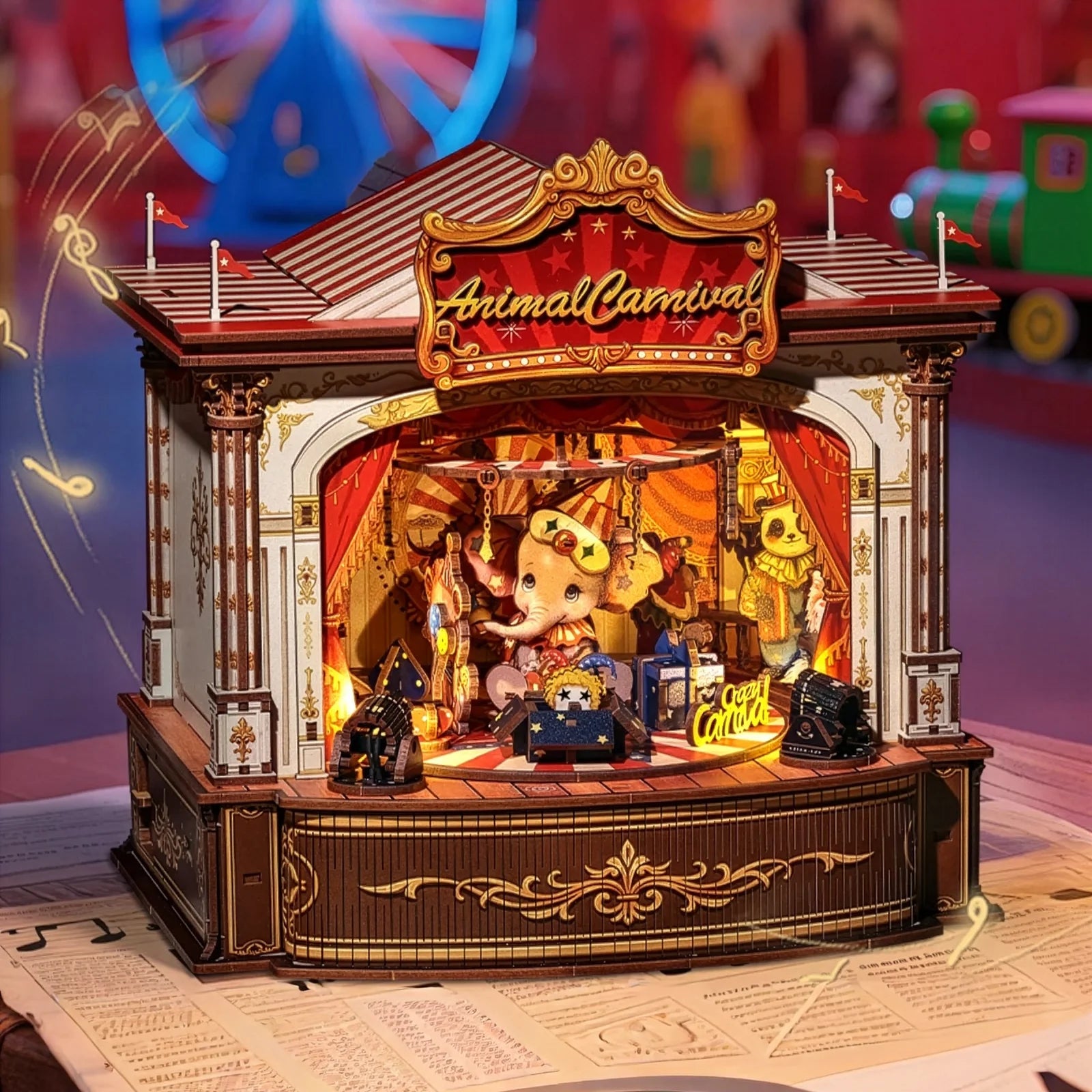Musical Animal Circus Miniature House DIY