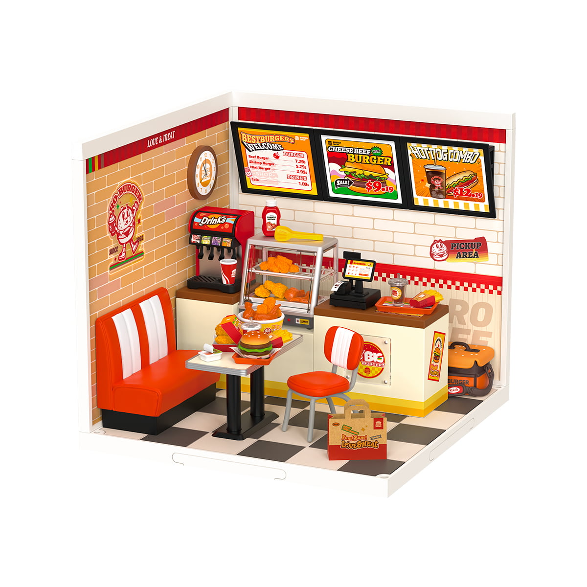 Yum Yum Burgers Diner Miniature DIY