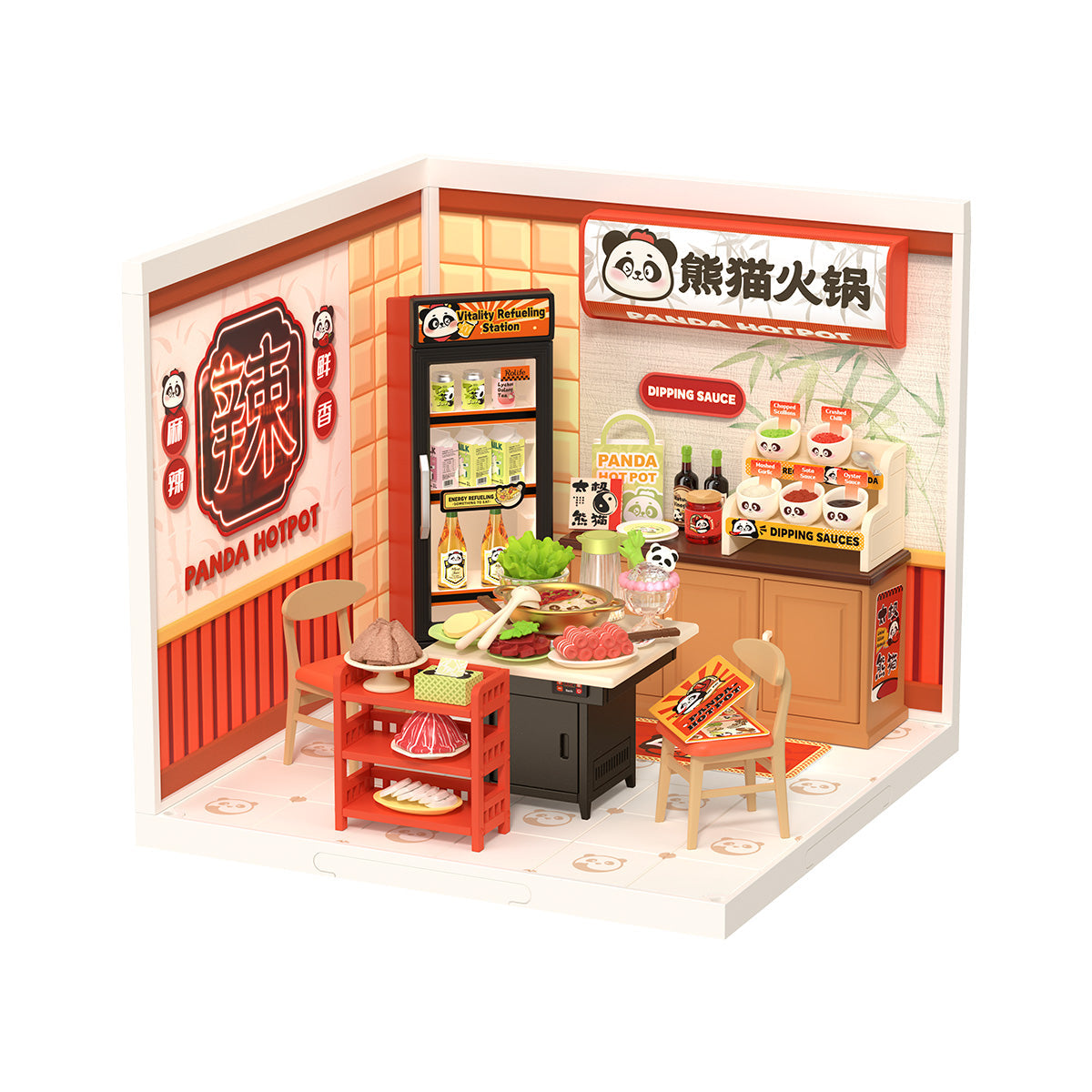 Panda Hot Pot Restaurant Miniature DIY